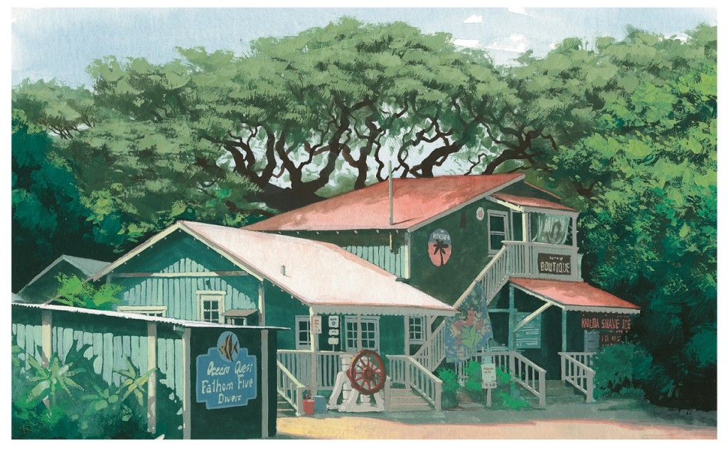 Louis Vuitton Travel Book Hawai, illustre par Esad Ribic, 2017: house in Old Koloa Town.
