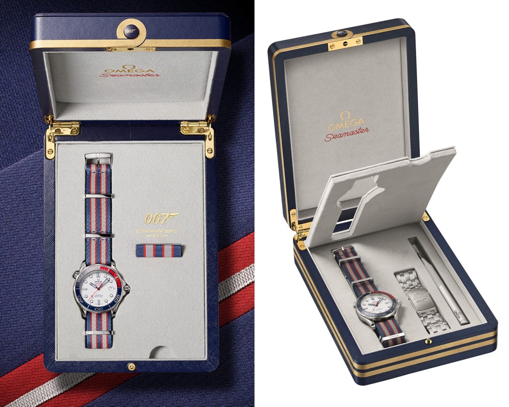 海軍勳章盒獨特錶盒，內含更換工具與NATO錶帶同款設計的「海軍別針」