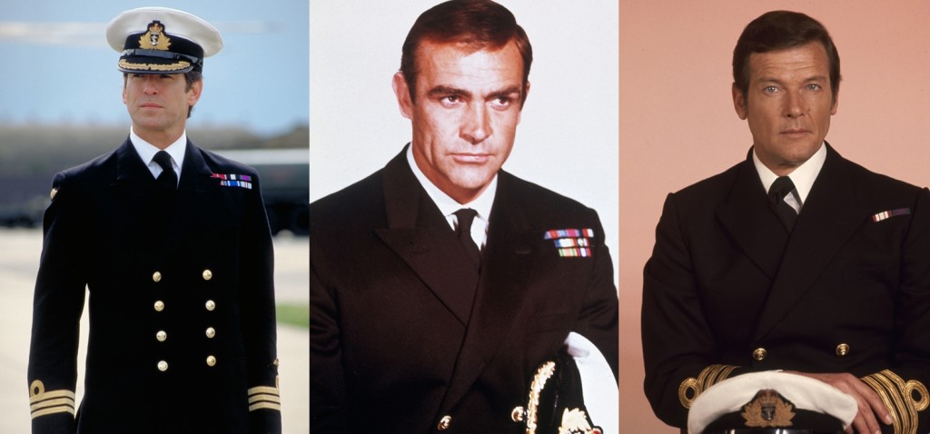 (左至右)皮爾斯布魯斯南主演的第二部007電影《明日帝國Tomorrow Never Dies》20週年紀念、史恩康納萊最後一次飾演龐德的《雷霆谷You Only Live Twice》007電影推出50週年、羅傑摩爾第三任龐德《海底城The Spy Who Loved Me》007電影40週年。