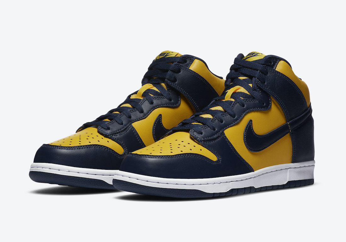 blue and yellow nike dunks